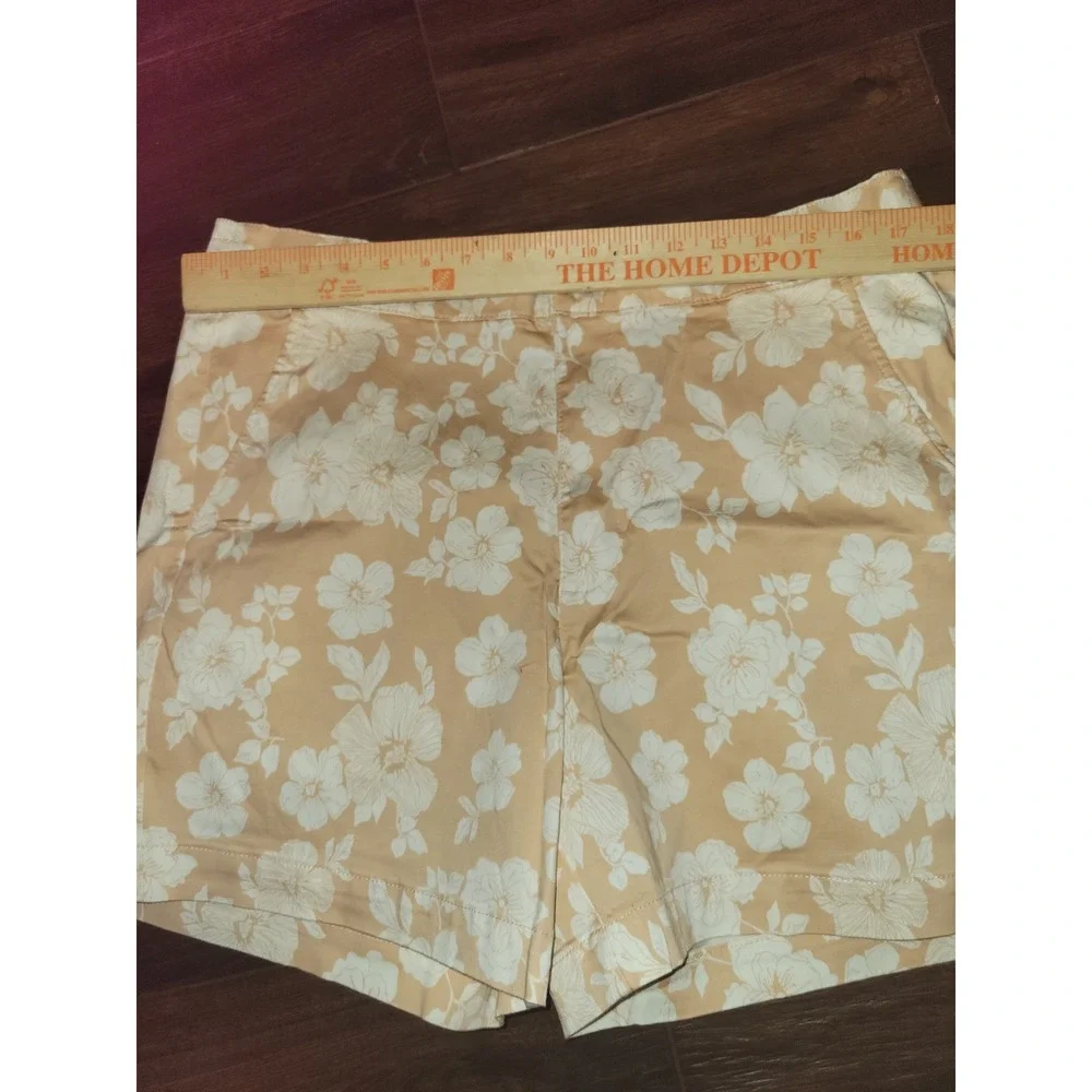 Jachs Girlfriend‎ Tan Floral Stretch Sateen Shorts XL NWT 175194 900